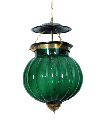 Online India Home Interior Luxury Decorative Fancy Light - Emerald Pendant n Hanging Light - Goan Melon Handi Lantern Hanging Light - Green