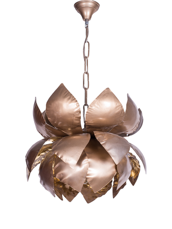 Online India Home Interior Luxury Decorative Fancy Light - Emerald Pendant Light - Gold Flakes Lotus Hanging Pendant Light