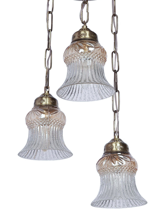 Online India Home Interior Luxury Decorative Fancy Light - Emerald Pendant n Hanging Light - Triple Lustrous Antique Brass Hanging Light