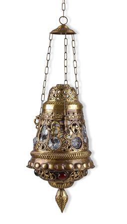 Online India Home Interior Luxury Decorative Fancy Light - Emerald Pendant n Hanging Light - Antique Finish Moroccan Brass Hanging Light