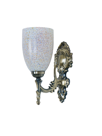 Online India Home Interior Luxury Decorative Fancy Light - Emerald Wall Light - Antique Brass 12 Inch Single Light Steel Wall Lamp With Multicolor Bell Glass Shade