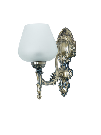 Online India Home Interior Luxury Decorative Fancy Light - Emerald Wall Light - Antique Brass 11 Inch Single Light Steel Wall Lamp With Plain Frosted Goblet Glass Shade