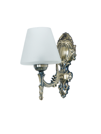 Online India Home Interior Luxury Decorative Fancy Light - Emerald Wall Light - Antique Brass 11 Inch Single Light Steel Wall Lamp With Tapered Frosted Glass Shade