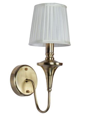 Online India Home Interior Luxury Decorative Fancy Light - Emerald Wall Light - Gold Transitional 15 Inch Brass Single Wall Lamp Light With White Pleated Fabric Shade