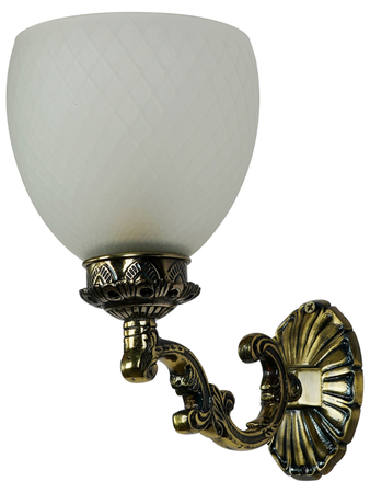 Online India Home Interior Luxury Decorative Fancy Light - Emerald Wall Light - Traditional Ornate Aluminium Single Light Frosted Diamond Glass Wall Lamp