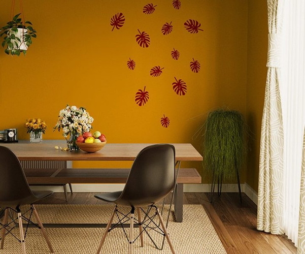 Asian Paints Fern Stencil Wall Paint Fine Wine