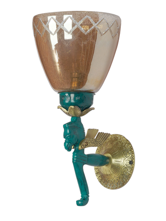 Online India Home Interior Luxury Decorative Fancy Light - Emerald Wall Light - Pegasus Seahorse Lustrous Crinkle Glass 1-Light Wall Sconce