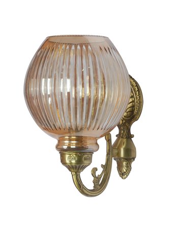 Online India Home Interior Luxury Decorative Fancy Light - Emerald Wall Light - Antique Round Glass Single Light Brass Wall sconce