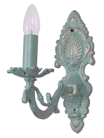 Online India Home Interior Luxury Decorative Fancy Light - Emerald Wall Light - Distressed Green Cast Aluminium 1 Light Candelabra Wall Sconce