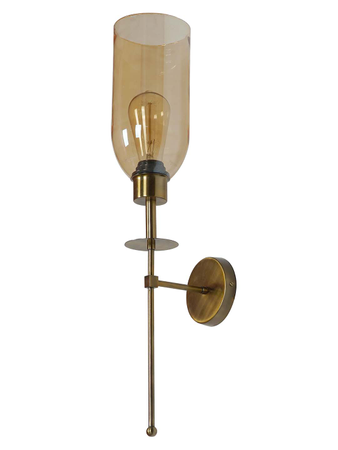 Online India Home Interior Luxury Decorative Fancy Light - Emerald Wall Light - Modern Long Arm Antique Gold Wall Light with Translucent Glass Shade