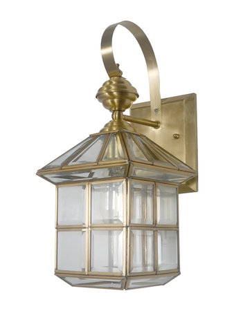 Online India Home Interior Luxury Decorative Fancy Light - Emerald Wall Light - Regal Beveled Glass Hut Brass Lantern Wall Sconce
