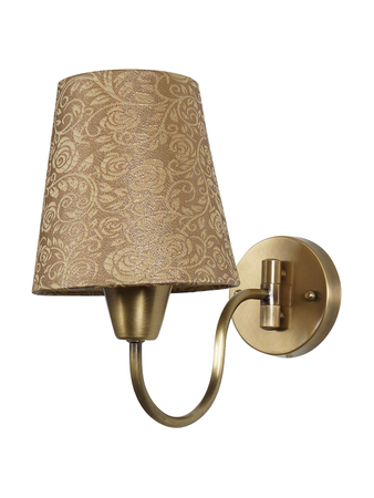 Online India Home Interior Luxury Decorative Fancy Light - Emerald Wall Light - Gooseneck Brass Swivel Wall Sconce with Golden Brocade Fabric Shade