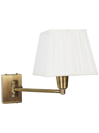 Online India Home Interior Luxury Decorative Fancy Light - Emerald Wall Light - Swivel Antique Bedside Wall Sconce with Pleated Square Fabric Shade