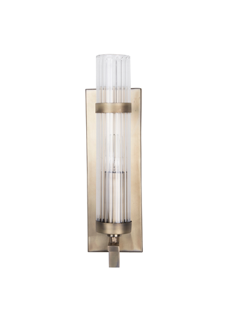 Online India Home Interior Luxury Decorative Fancy Light - Emerald Wall Light - Rectangular Wall Sconce in Antique Brass Finish with Fluted Glass Tube