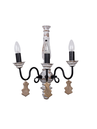 Online India Home Interior Luxury Decorative Fancy Light - Emerald Wall Light - Chic French country 3 Light Rustic White Wall Sconce