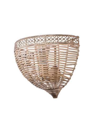 Online India Home Interior Luxury Decorative Fancy Light - Emerald Wall Light - Wicker Cane Dome Wall Sconce