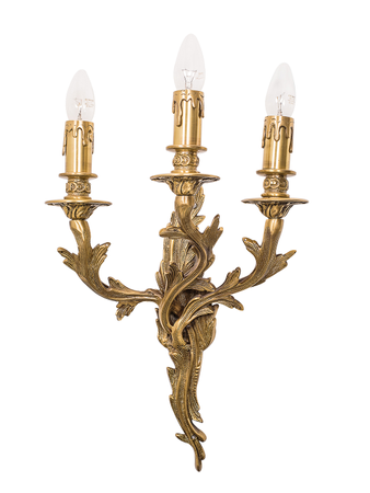 Online India Home Interior Luxury Decorative Fancy Light - Emerald Wall Light - Parisian 3 Light Cast Brass Leaf Wall Sconce