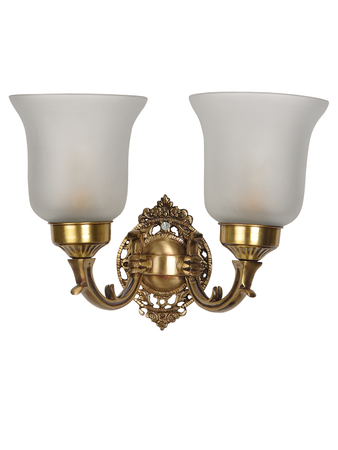 Online India Home Interior Luxury Decorative Fancy Light - Emerald Wall Light - Small Traditional Brass Double Wall Light