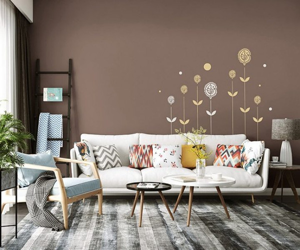 Asian Paints Paisley Stencil Wall Paint Sunlit Sand
