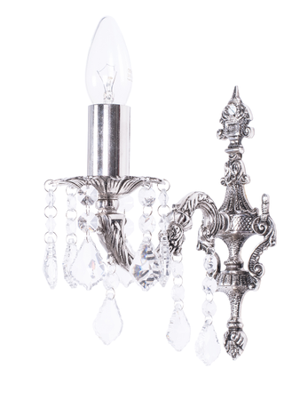 Online India Home Interior Luxury Decorative Fancy Light - Emerald Wall Light - Dainty English Silver Antique Crystal Single Wall Sconce