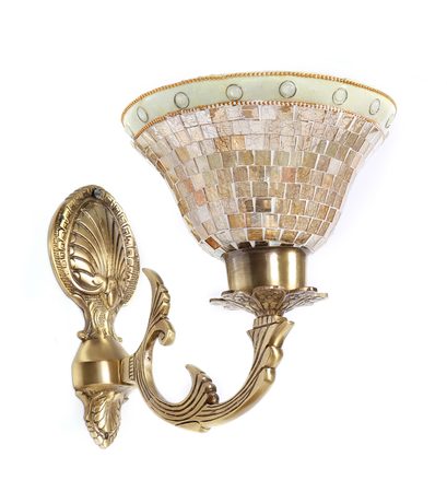 Online India Home Interior Luxury Decorative Fancy Light - Emerald Wall Light - Meenakshi Golden Katora Single Wall Light