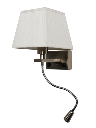 Online India Home Interior Luxury Decorative Fancy Light - Emerald Wall Light - Dual Bedside Wall Light and Flexible LED Reading Light with White Pleated Square Fabric Shade