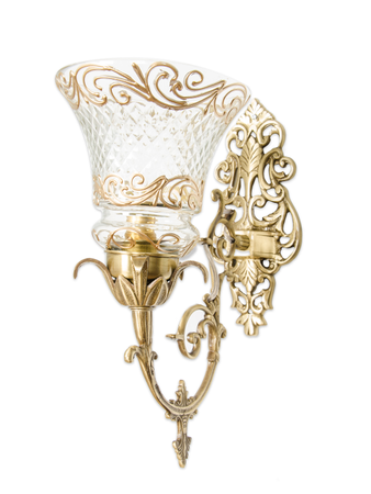 Online India Home Interior Luxury Decorative Fancy Light - Emerald Wall Light - Ornate Brass & Cut Glass Single Wall Sconce