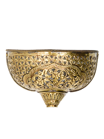 Online India Home Interior Luxury Decorative Fancy Light - Emerald Wall Light - Classic Hand Carved Brass Wall Light