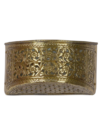 Online India Home Interior Luxury Decorative Fancy Light - Emerald Wall Light - Classic Hand Carved Rectangular Brass Wall Light