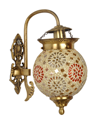 Online India Home Interior Luxury Decorative Fancy Light - Emerald Wall Light - Tilak Golden Globe Wall Sconce