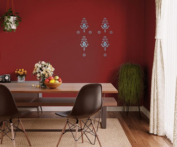 Asian Paints Bouquet Stencil Wall Paint Water Jet