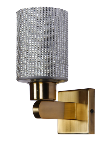 Online India Home Interior Luxury Decorative Fancy Light - Emerald Wall Light - Contemporary 11 Inch Silver Beaded Cylindrical Glass Single-Light Steel Wall Lamp Light