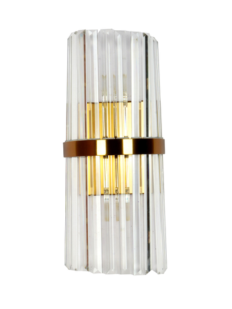 Online India Home Interior Luxury Decorative Fancy Light - Emerald Wall Light - Modern Transparent Prismatic 18 Inch Crystal & Steel Dual Wall Light