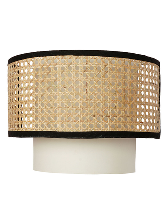 Online India Home Interior Luxury Decorative Fancy Light - Emerald Wall Light - Concentric Cane & Fabric Half Drum Shade Contemporary Single Wall lamp