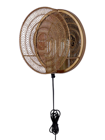 Online India Home Interior Luxury Decorative Fancy Light - Emerald Mirror Light - Round Mirror with Antique Gold Wire Industrial Wall Light