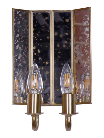 Online India Home Interior Luxury Decorative Fancy Light - Emerald Mirror Light - Modern Striped Distressed Mirror Double light Wall sconce
