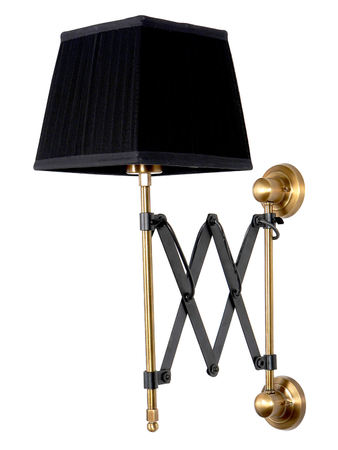 Online India Home Interior Luxury Decorative Fancy Light - Emerald Wall Light - Scissor Accordion Arm wall Sconce with Square Black Pleated Fabric Shade