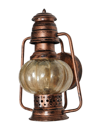 Online India Home Interior Luxury Decorative Fancy Light - Emerald Wall Light - Wall Mounted Steel and Glass Lantern | Homedecor | Antique Copper Colour | Attractive Wall Light