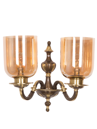 Online India Home Interior Luxury Decorative Fancy Light - Emerald Wall Light - Fos Lighting Golden Luster Hurricane Classic Double Wall Sconce