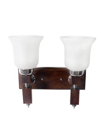 Online India Home Interior Luxury Decorative Fancy Light - Emerald Wall Light - Martin Crown Wood DoubleWall Light