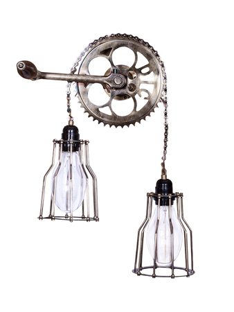 Online India Home Interior Luxury Decorative Fancy Light - Emerald Wall Light - Cycle Gear Chain Wall Light