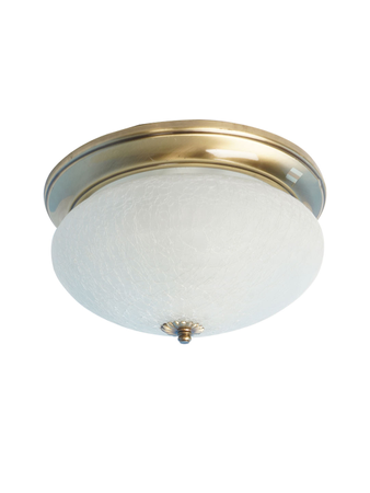 Online India Home Interior Luxury Decorative Fancy Light - Emerald Ceiling Light - Zenith Crackle  Glass 10 Inches Flush Mount Brass Ceiling Lamp