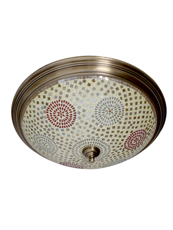 Online India Home Interior Luxury Decorative Fancy Light - Emerald Ceiling Light - Dish Tilak Antique Brass 5 Light Flush Mount Ceiling Light