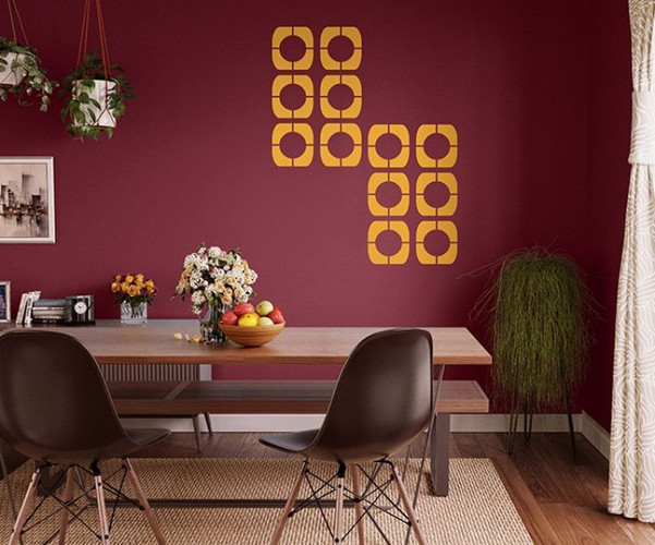 Asian Paints Frames Stencil Wall Paint Empire Yellow