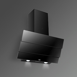 Kaff - JIFF 60 - Matt black rust free coating -  Unique louvered design 3 glass panel - Chimney