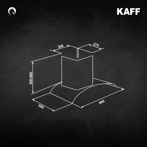 Kaff -  OPEC BGX 60 - Matt Black - Aluminum and Baffle Filter Chimney - Chimney