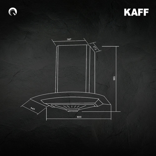 Kaff - AMBRA DHC 60 SS - Stainless steel - Dry Heat Auto Clean Technology - Chimney