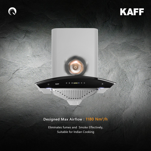 Kaff - AMBRA DHC 60 SS - Stainless steel - Dry Heat Auto Clean Technology - Chimney