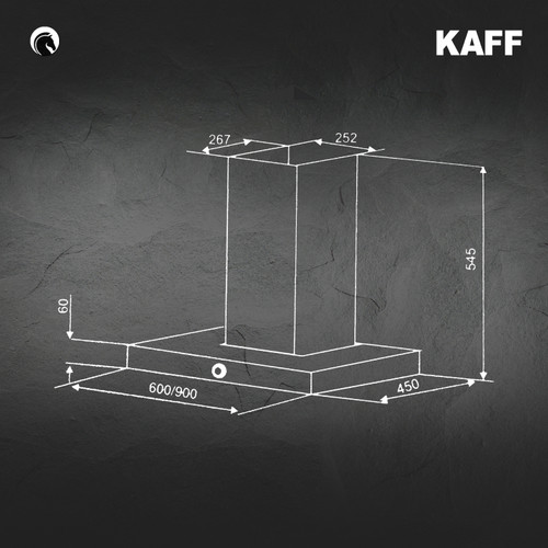Kaff - MAURICE BF DHC 60 - Matt Black Finish with Black Glass Front - Dry Heat Auto Clean Technology - Chimney