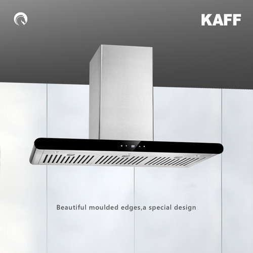 Kaff -  CANARY DHC BF 90 - Stainless Steel Finish with Round Edges - Touch Controls with Digital Display Panel - Chimney
